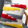 Boho Tufted Pillow Cover 18 x 18 Inches 2PCS Throw Pillowcase Handmade Colorful Decorative Cushion Case with Tassel for Sofa Couch Chair Bed