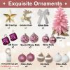 2ft Tabletop Christmas Tree with Light Artificial Small Mini Christmas Decoration with Flocked Snow;  Exquisite Decor & Xmas Ornaments for Table Top f