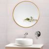 Modern Simple Thin Frame Wall-Mounted Vanity Round Mirror 23.6" x 23.6" for Bathroom, Vanity, Living Room, Bedroom, Entryway Wall Decor