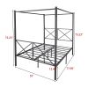 Metal Canopy Bed Frame Platform Bed Frame Queen