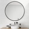 Modern Simple Thin Frame Wall-Mounted Vanity Round Mirror 23.6" x 23.6" for Bathroom, Vanity, Living Room, Bedroom, Entryway Wall Decor