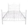 Metal bed frame platform mattress foundation with headboard and footboard, heavy duty and quick assembly, Full black