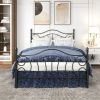 Metal bed frame platform mattress foundation with headboard and footboard, heavy duty and quick assembly, Full black