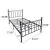 Full Size Bed Frame with Classic Headboard Metal Bed Frame Under Bed Storage Mattress Foundation No Box Spring Needed, Black