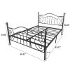 Metal bed frame platform mattress foundation with headboard and footboard, heavy duty and quick assembly, Full black