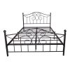 Full Size Metal bed frame , Solid Sturdy Steel Slat Support, No Box Spring Needed and Easy Assembly,Black