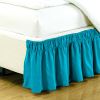 Elastic Ruffle pleated Bed Skirt Bedspread Cover w/ 15" Drop Valance Twin Set