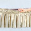 Elastic Ruffle pleated Bed Skirt Bedspread Cover w/ 15" Drop Valance Twin Set