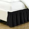 Elastic Ruffle pleated Bed Skirt Bedspread Cover w/ 15" Drop Valance Twin Set