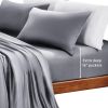 100% Lenzing Tencel Sheet Set Luxury Lyocell Eucalyptus Fitted Flat Sheet with Pillowcases Super Soft Silky Smooth Bedding, Twin/Queen/King Size