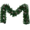 Pre-lit Artificial Christmas 4-Piece Set,Garland, Wreath and Set of 2 Entrance Trees