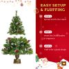 Pre-lit Artificial Christmas 4-Piece Set,Garland, Wreath and Set of 2 Entrance Trees