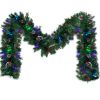 Pre-lit Artificial Christmas 4-Piece Set,Garland, Wreath and Set of 2 Entrance Trees