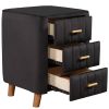 Bedroom Upholstery Nightstand with Three Drawers