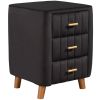 Bedroom Upholstery Nightstand with Three Drawers