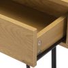 Modern Night Stand, End Table with Drawer, Cross Legs, Bedroom Furniture for Small Spaces, Living Room, Oak XH