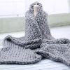 Chunky Knit Blanket Handmade Knitting Warm Knitting Throw Blanket