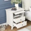 Multifunctional Storage Nightstand with 2 Drawers and an open cabinet