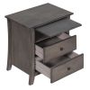 Multifunctional Storage Nightstand with 2 Drawers and an open cabinet