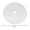 White Long Plush Christmas Tree Skirt Faux Fur Snowy Floor Mats Cover Xmas Decor