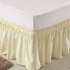 Elastic Ruffle pleated Bed Skirt Bedspread Cover w/ 15" Drop Valance Twin Set