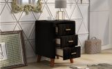 Bedroom Upholstery Nightstand with Three Drawers