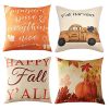 1Pcs Throw Pillow Covers Wear-resistant Dust-proof Linen Halloween Pumpkin Print Throw Cushion Home Office Hotel Decoration