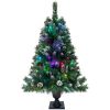 Pre-lit Artificial Christmas 4-Piece Set,Garland, Wreath and Set of 2 Entrance Trees