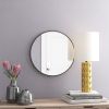 Modern Simple Thin Frame Wall-Mounted Vanity Round Mirror 23.6" x 23.6" for Bathroom, Vanity, Living Room, Bedroom, Entryway Wall Decor