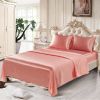 4 Pcs Smooth Satin Silk Sheet Set Deep Pocket Bed Sheet Wrinkle Fade Resistant