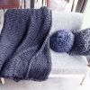 Chunky Knit Blanket Handmade Knitting Warm Knitting Throw Blanket