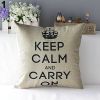 Retro Home Decorative Linen Cotton Blended Cushion Cover Crown Throw Pillow Case