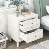 Modern Storage Nightstand with 3 Drawers