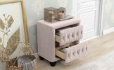 Bedroom Upholstery Nightstand with Two Drawers