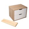 Set of 2 Wooden Modern Nightstand with 2 Drawers and 4 Solid Splayed Legs, Living Room Bedroom Furniture