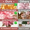 2ft Tabletop Christmas Tree with Light Artificial Small Mini Christmas Decoration with Flocked Snow;  Exquisite Decor & Xmas Ornaments for Table Top f