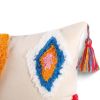 Boho Tufted Pillow Cover 18 x 18 Inches 2PCS Throw Pillowcase Handmade Colorful Decorative Cushion Case with Tassel for Sofa Couch Chair Bed