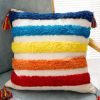 Boho Tufted Pillow Cover 18 x 18 Inches 2PCS Throw Pillowcase Handmade Colorful Decorative Cushion Case with Tassel for Sofa Couch Chair Bed