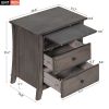 Multifunctional Storage Nightstand with 2 Drawers and an open cabinet