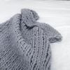 Chunky Knit Blanket Handmade Knitting Warm Knitting Throw Blanket