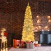 FCH 6.5ft Flocking Tied Light Christmas Tree RT