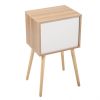 Set of 2 Wooden Modern Nightstand with 2 Drawers and 4 Solid Splayed Legs, Living Room Bedroom Furniture