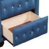 Bedroom Upholstery Nightstand with Two Drawers