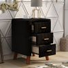 Bedroom Upholstery Nightstand with Three Drawers