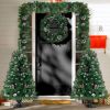 Pre-lit Artificial Christmas 4-Piece Set,Garland, Wreath and Set of 2 Entrance Trees