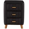 Bedroom Upholstery Nightstand with Three Drawers