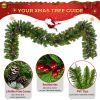 Pre-lit Artificial Christmas 4-Piece Set,Garland, Wreath and Set of 2 Entrance Trees